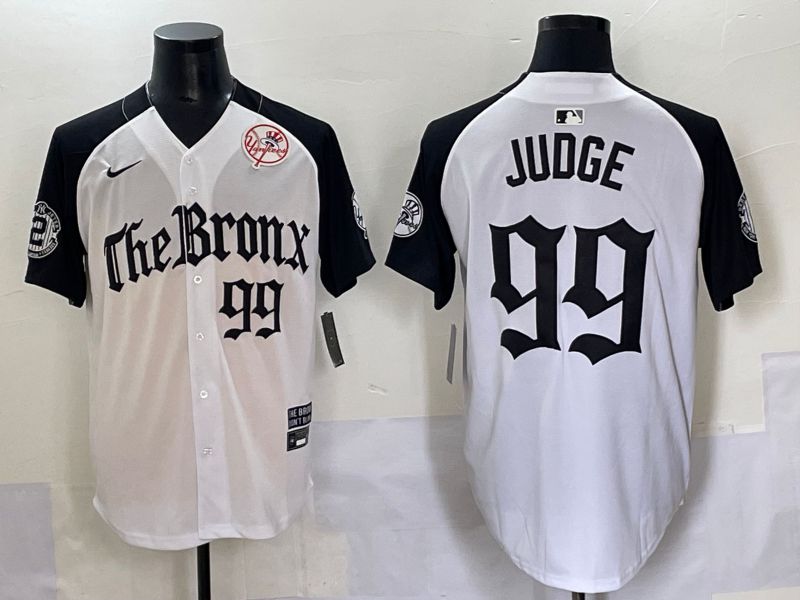 Men 2025 New York Yankees 99 Judge White black Five generations Joint Name Nike MLB Jersey style 56